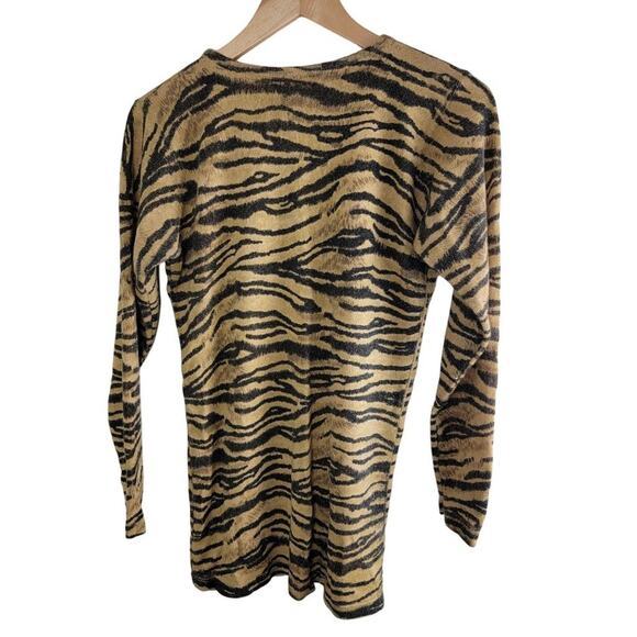 Objects Gold Vintage Leopard Print Sweater Top Womens size S Gold - Picture 5 of 10